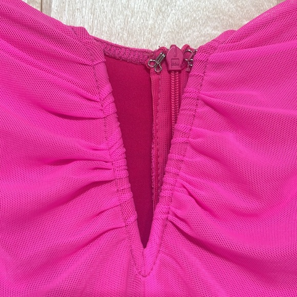 NWT Anrabess Hot Pink Off Shoulder Balloon Sleeve Bodycon Mini Dress Size XL - Picture 2 of 7